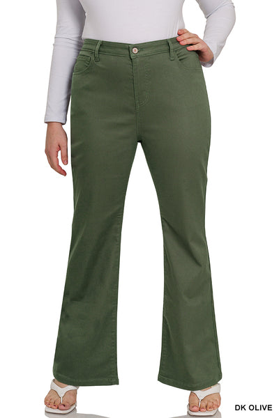 Olive Boot Cut Pants