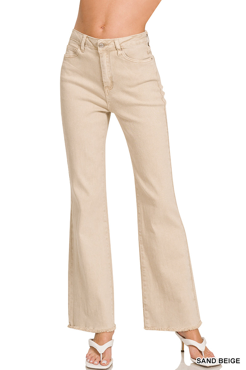 Beige Straight Leg Jeans