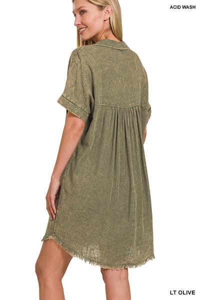 Linen V-neck Dress