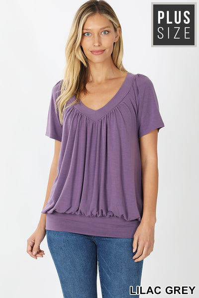 Plus*S/S Shirring Top