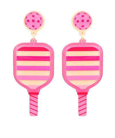 Stripe Pickleball Earrings