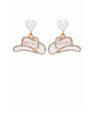 Bride Cowgirl Hat Earrings