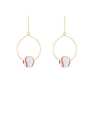 Baseball Hoop Earrings