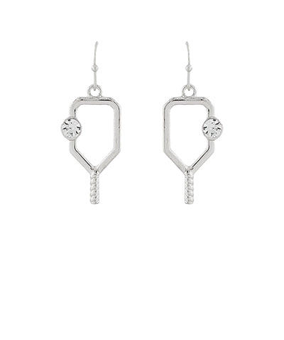 Silver Pickleball Earrings