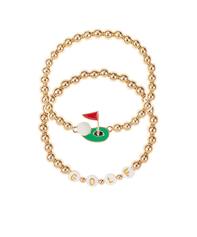 Gold Golf Flag Bracelet