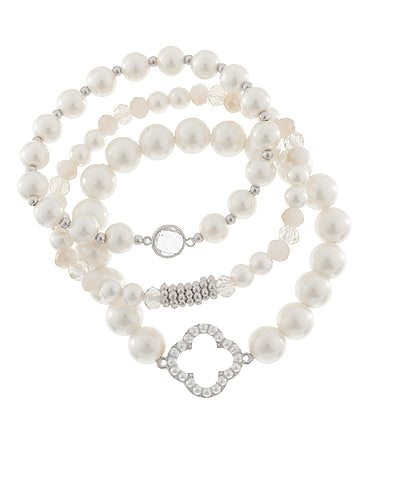 Silver Clover Charm Bracelet