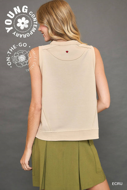 Sleeveless Cream Top