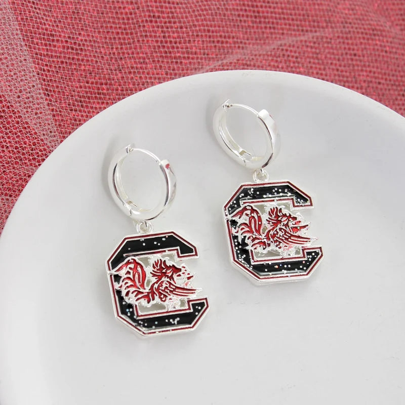 Carolina Glitter Logo Earrings