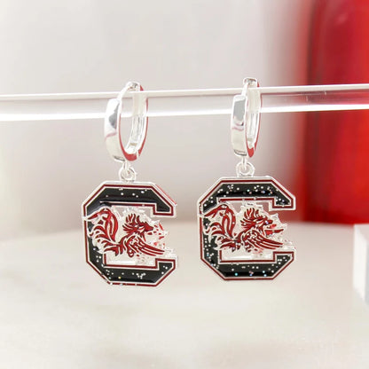 Carolina Glitter Logo Earrings