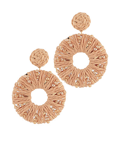 Wrapped Beige Earrings