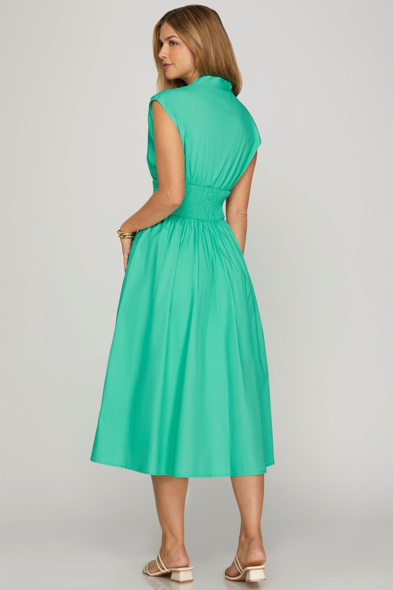 Smocked Waist Midi Dress