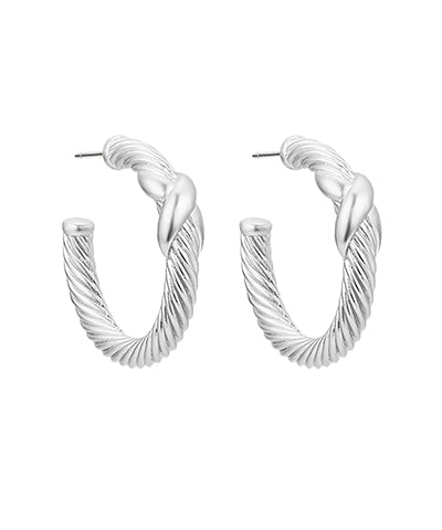 Sandy Silver Hoops