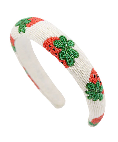 Strawberry Beaded Headband