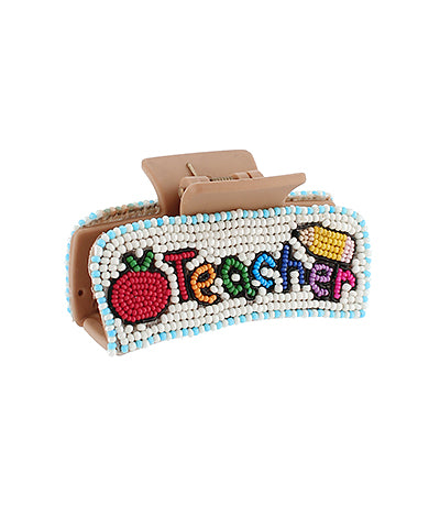 White Teacher Hairclip
