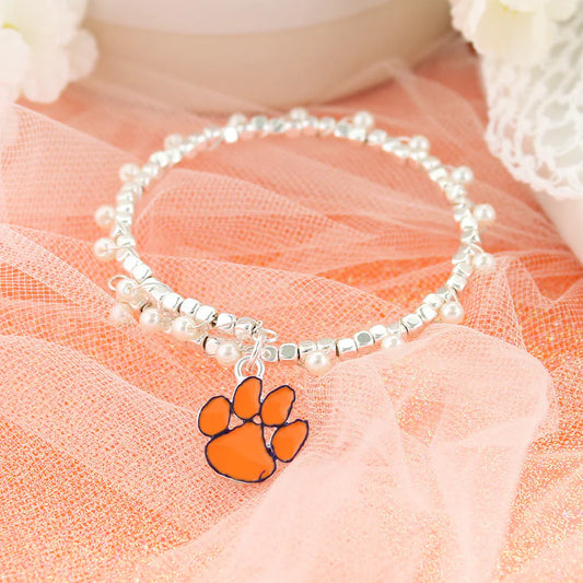 Clemson Pearl Bracelet