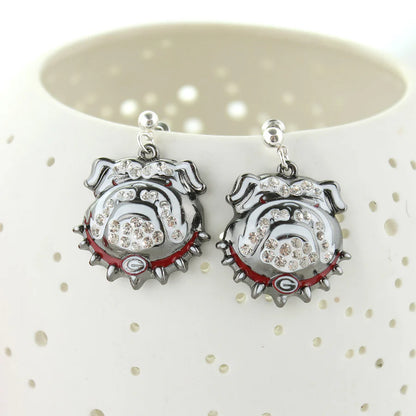 Bulldog Crystal Earrings