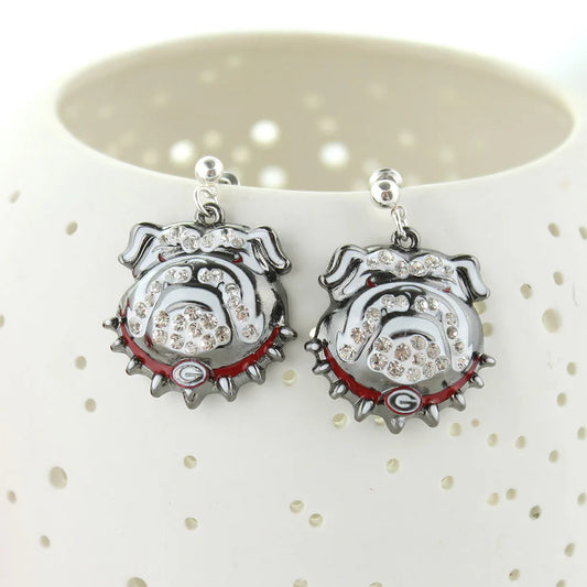 Bulldog Crystal Earrings