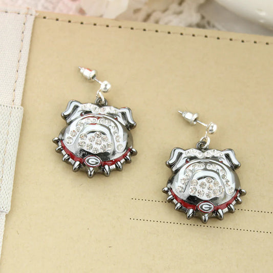 Bulldog Crystal Earrings