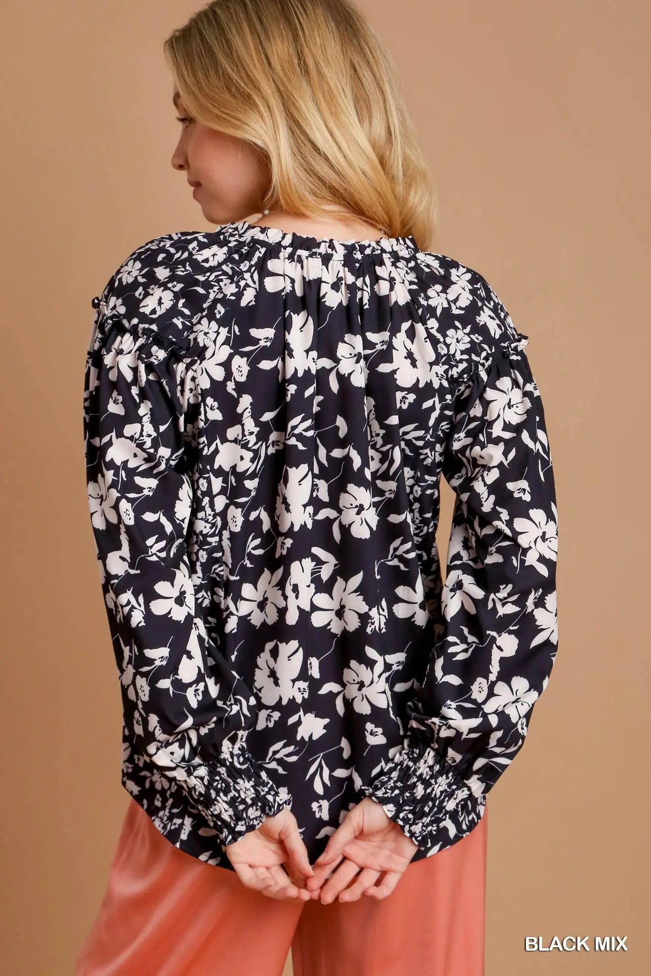 Brantley Black Floral Top