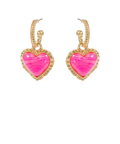 Vintage Framed Heart Earrings
