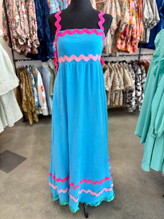 Brenley Blue Ric Rac Dress