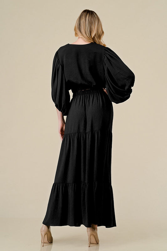 Midnight Tiered Maxi Skirt