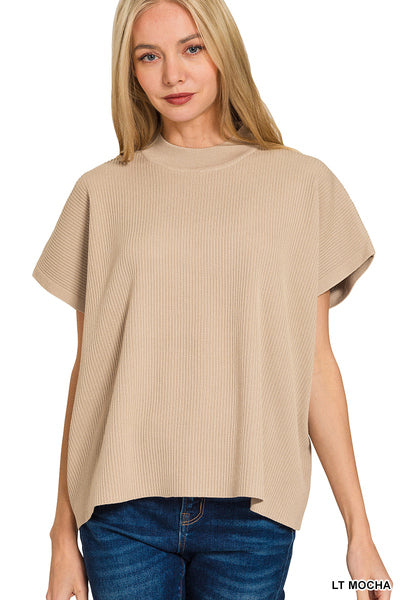 Mari Mocha Mock Neck Sweater