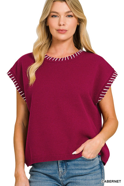 Sara Stitched Sweater Top