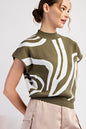 Swirl Mock Neck Top