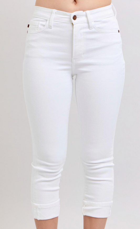 White Capri with Cuff
