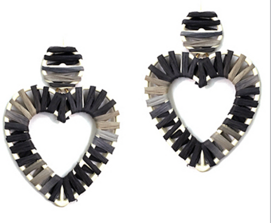 Woven heart earrings