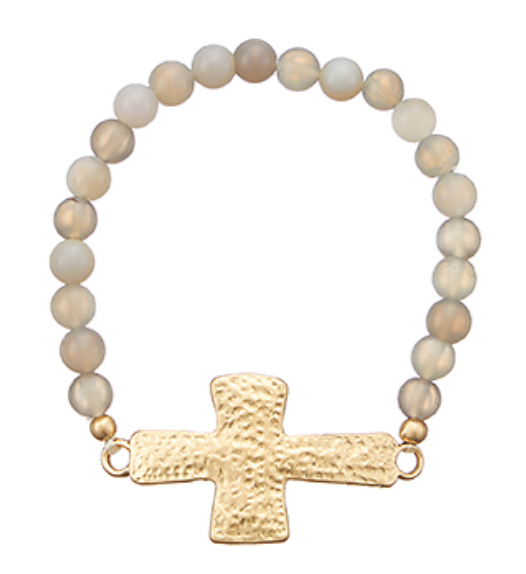 Gray/Gold Bead Bracelet