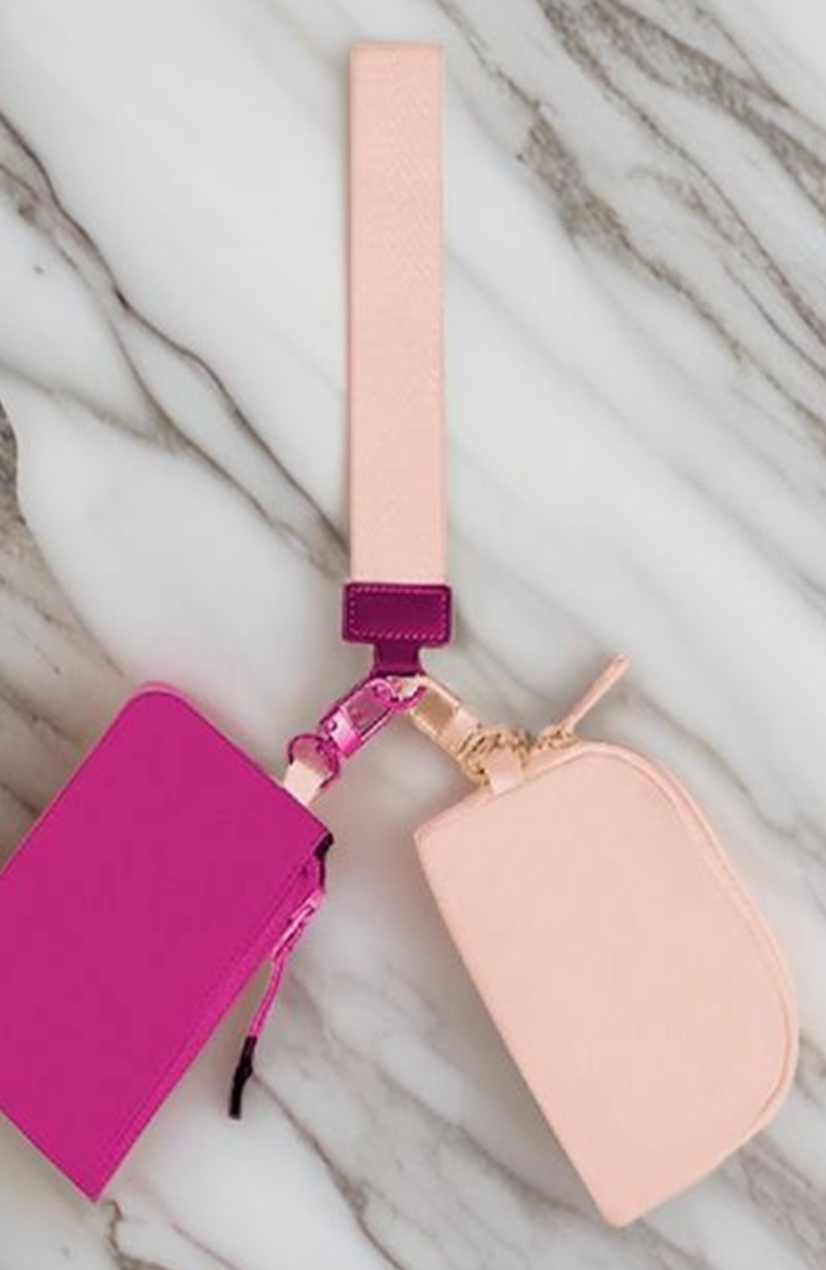 Dual Pouch Wristlet Keychain