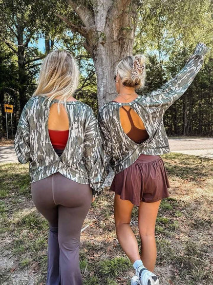 Camo Open Back Top