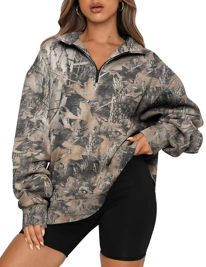 Woodland Camo Zip Pullover