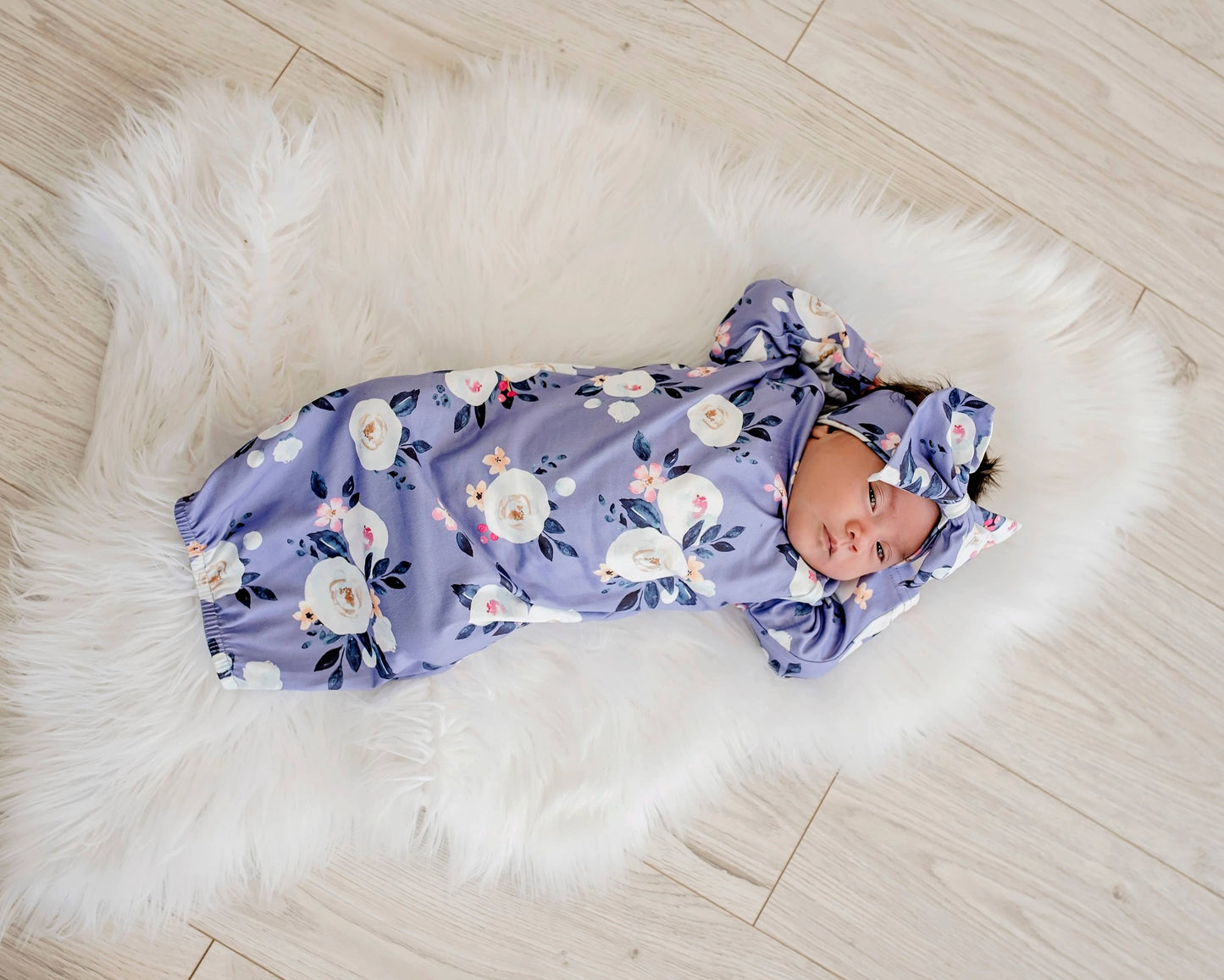 Lavender Baby Gown and Bow