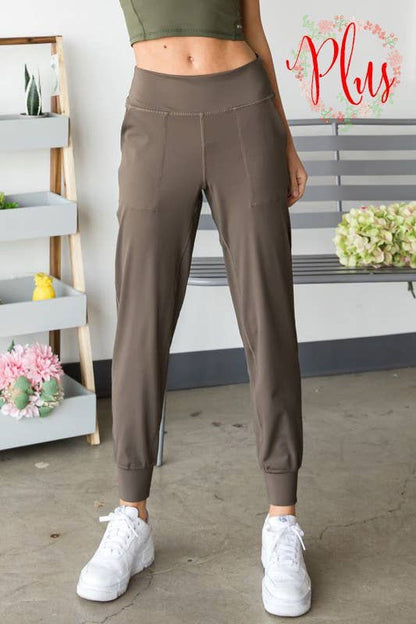 Plus Size Beige Pants