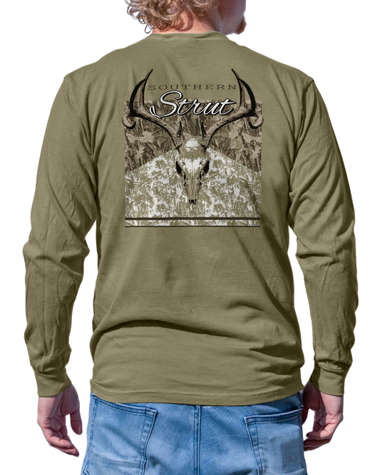 Southern Strut - Deer Label Long Sleeve: Khaki