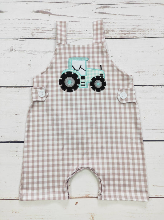 Tractor Appliqué Romper: 12-18M