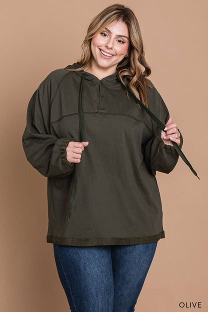 Plus Size Olive Hoodie