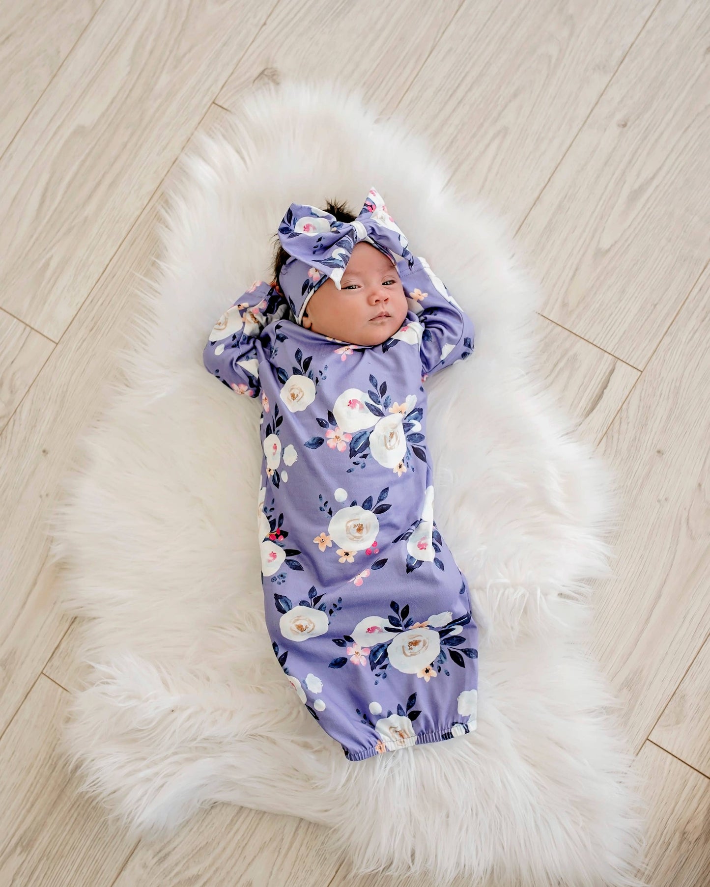 Lavender Baby Gown and Bow