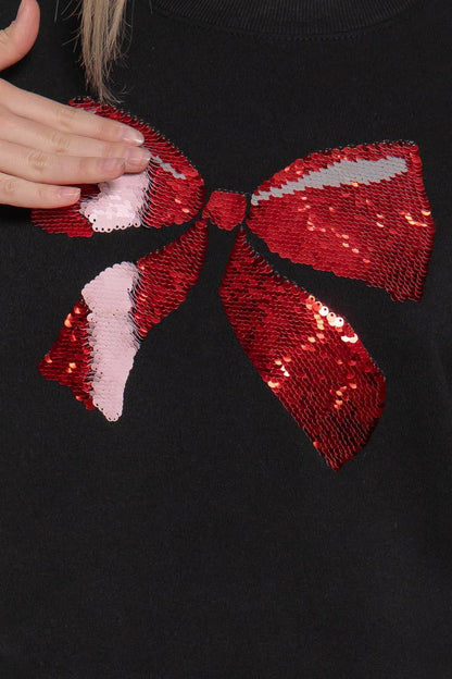 Sequin Bow Sweatshirt