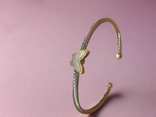 Butterfly & Cable Cuff Bracelet