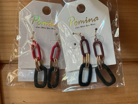 Gameday: Linked Color Coated Earrings