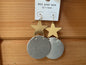 Leather Disc & Star Earrings